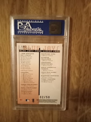Jose Cruz Jr1998 Leaf&Rookies Stars#180 Longevity19/50 BlueJays PSA 8 12 HR Sell - Picture 9 of 11
