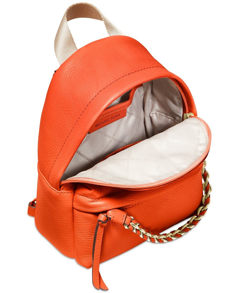 Michael Kors Slater Small Clementine Orange Pebbled Leather  display picture 3