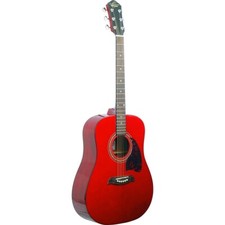 Oscar Schmidt Og2tr Dreadnought Acoustic Guitar, Trans Red