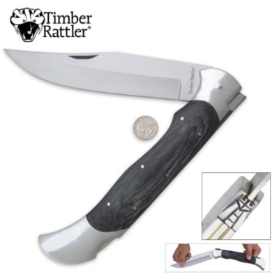 Giant Knife! Huge Timber Rattler Scarab Lock Back Folder!  NEW - BIG MONSTER!