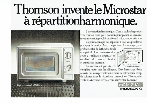 REKLAME WERBUNG 126 1986 Thomson (2p) le four micro-ondes Microstar