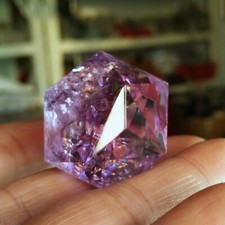 PENDANT - Natural Amethyst 3D Star of David 60 Side Crystal Ball - 34.43g