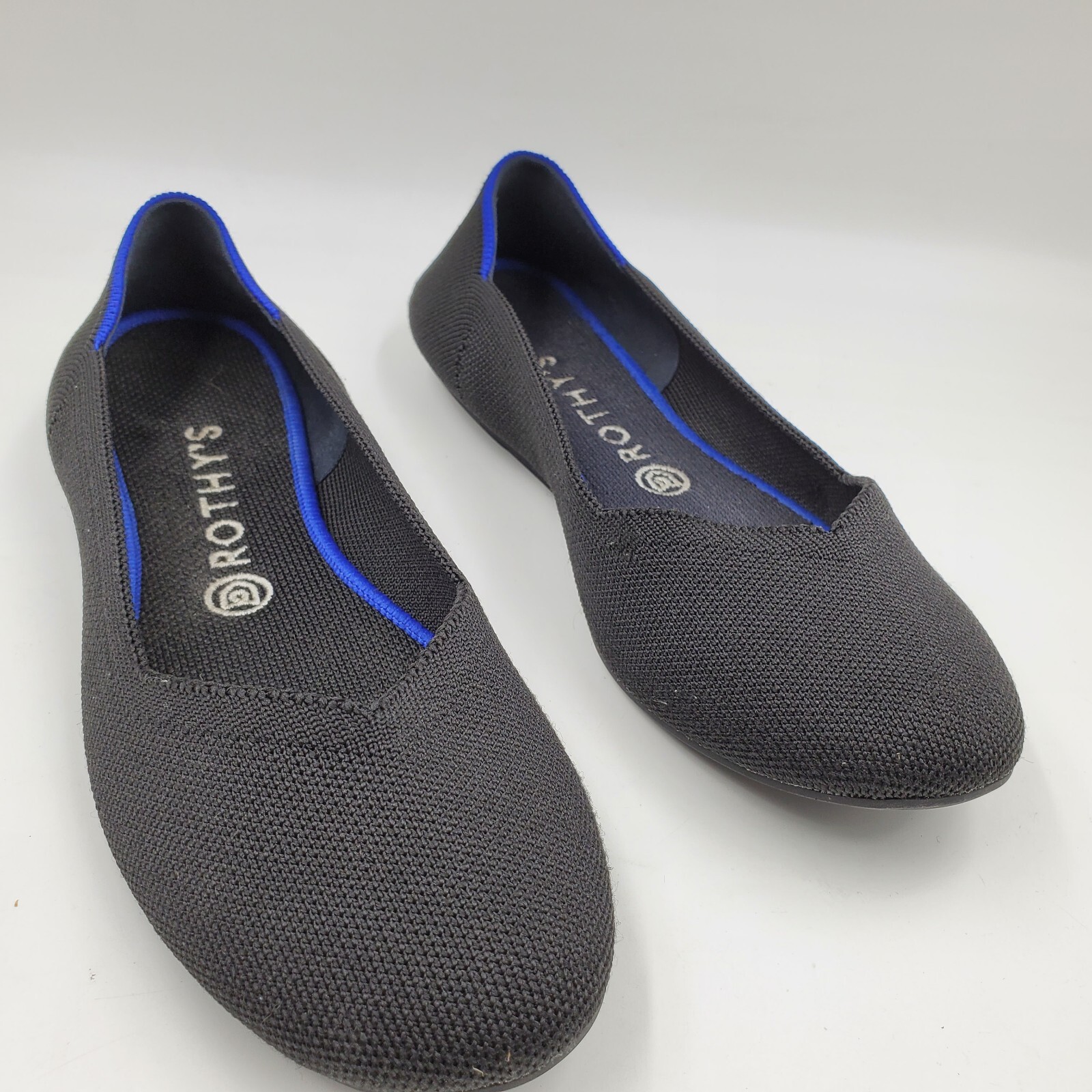 Rothys The Flat Solid Black Rounded Toe Knit Flat… - image 6