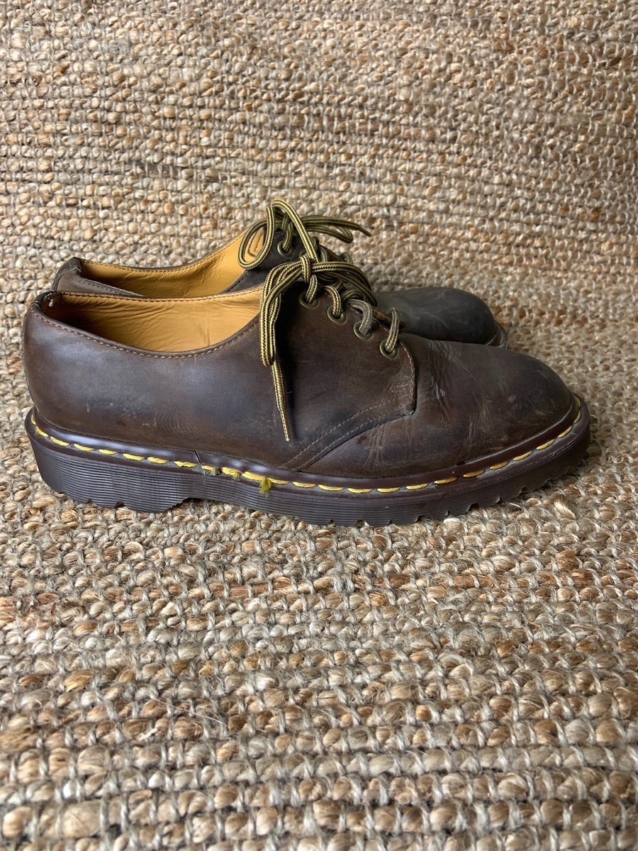 Dr Martens‎ Shoes Men Size 7 US The Original Air Cushion Made In England Brown Vintage Doc Martens Originals 1461 Black Smooth Leather  main image 3