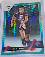 RARE LIEKE MARTENS AQUA PRIZM CARD 2023 TOPPS CHROME WOMEN'S UEFA PSG