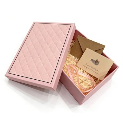 Pink Gift with Lids, 9.84'' x 7.09'' x 3.35'' Large Gift for Presents, Complete ...