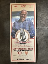 Marty Brennaman Signed 2025 Commemorative Ticket Cincinnati Reds Statue 9/6/25