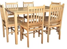 Wooden Dining Table Set of 6 gold 