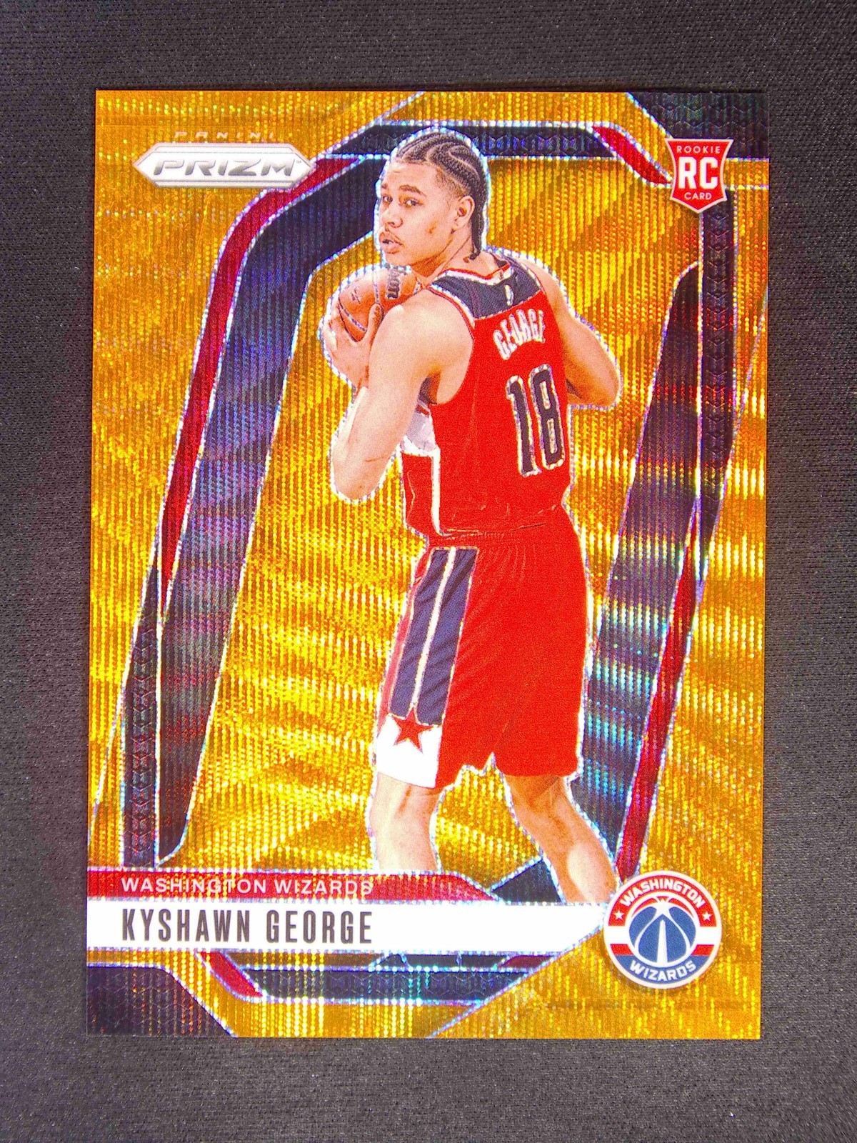 2024-25 Panini Prizm Kyshawn George #257 RC Rookie Orange Wave /60