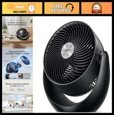 11'' Table Fan with 40ft Airflow, 120° Tilt, 3 Speeds, Quiet 28dB - Ideal for Hom