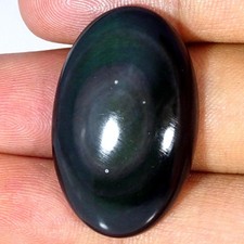 38.00Cts. AAA Natural Rainbow Obsidian Oval Cabochon Gemstone 21X34X7MM