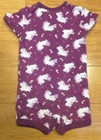 Hanes Purple Unicorn Print Romper One-Piece for Baby 12-18 Months — photo 3
