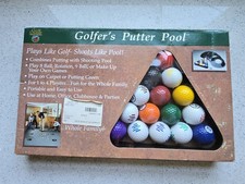 Golfers Putter Pool Game Billiards Club Champ 16 Golf Balls Shooting Rack