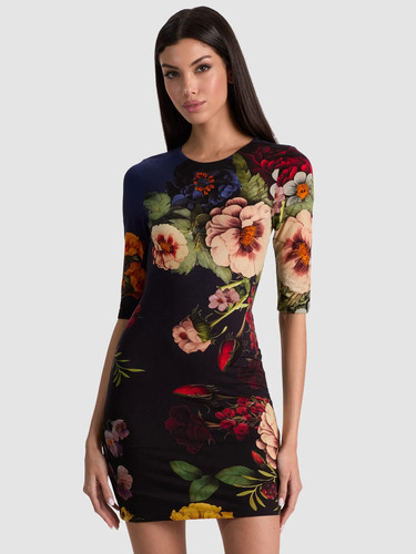 ALICE & OLIVIA (2) DELORA FLORAL MAGIC GARDEN GRADIENT MINI DRESS NWT MSRP$395