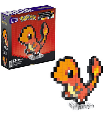 Mega Bloks Pokemon Pixel Art Charmander 349 Piece Building Block Set HTH76 NEW