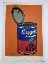 Andy Warhol COA Art Painting Original Drawing Vintage Paper Signed