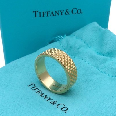 Tiffany & Co. Diamond Point 18K Yellow Gold Men's Ring JP18.5 Rare
