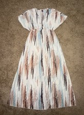 Women’s SHEIN Flowy Maxi Dress Small V-Neck Slit On Both Sides