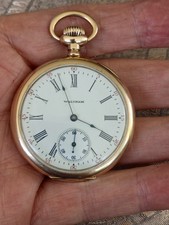 Vintage WALTHAM Mass Pocket Watch 19 Jewel 14K Gold Case Fresh Clean Service