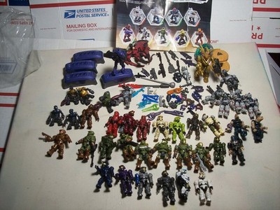 mega bloks halo mini figures lot of 40 figurines & weapons