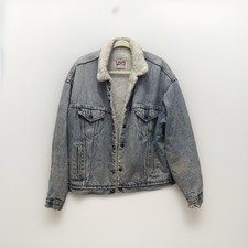 Vintage LEVI'S SAN FRANCISCO USA Sherpa Lined Denim Jean Trucker Jacket Size XL