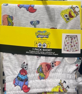 SpongeBob Schwammkopf Figuren Print Herren Pyjama Shorts UK Größen XS-2XL
