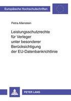 Petra Allenstein | Leistungsschutzrechte FüR Verleger Unter Besonderer...