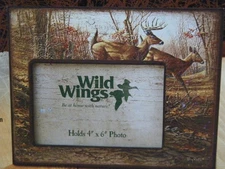 Rustic Lodge Picture Frame By Terry Redlin Autumn Run Whitetail Deer 9X7