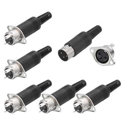 12 Stück 3-Pin DIN Stecker Buchsen Adapter Einbau Dose