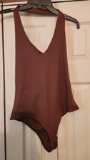 Reoria Brown Halter Style Bodysuit Size L