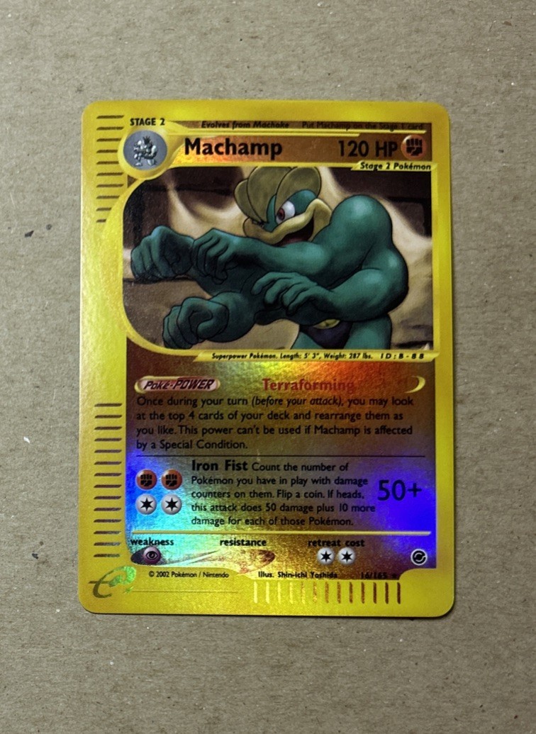 2002 Pokemon Expedition Machamp Reverse Holo Card 16/165
