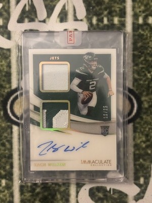 2021 Panini Immaculate Zach Wilson DUAL PATCH RPA #/25 SSP RC #ISP-ZW JETS