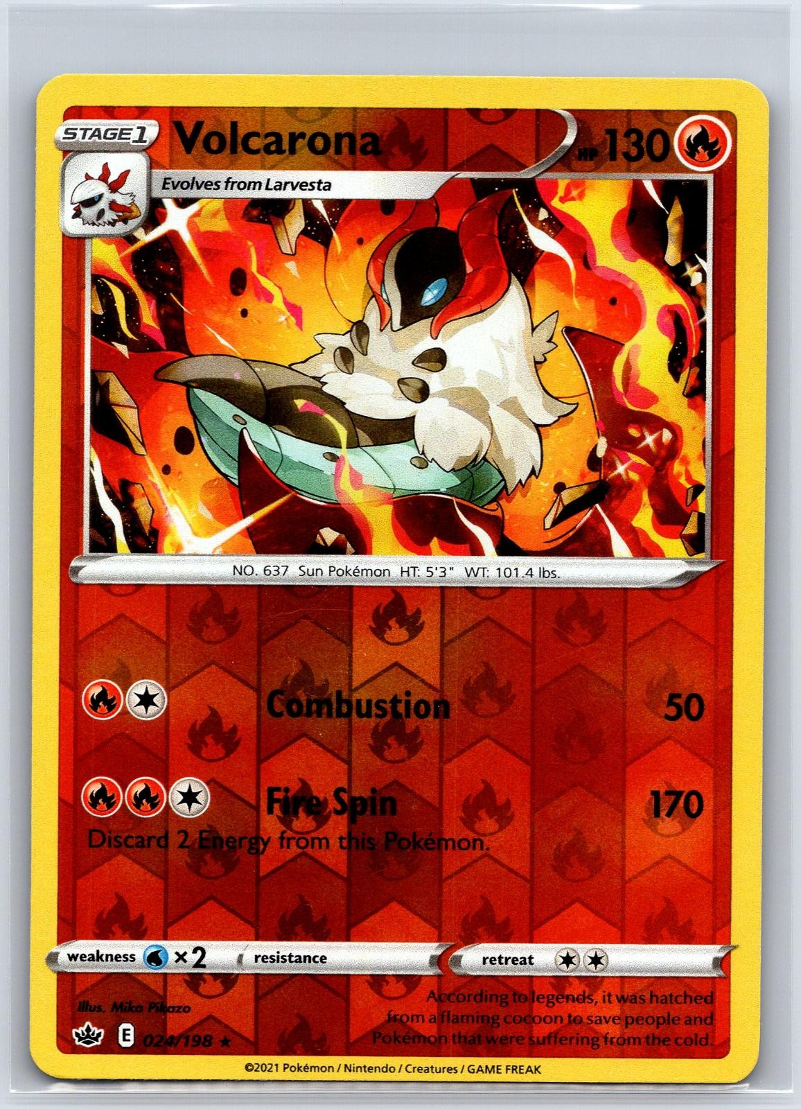 Volcarona 024/198 Rare Chilling Reign Pokemon Reverse Holo NM/M 626b-30