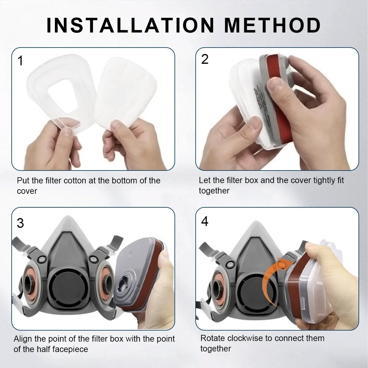 Half Face Gas Mask Painting Spraying Respirator Facepiece reusable respirator US