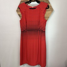 J Crew Red w/ Black Polka Dot Dress Size 8 EUC