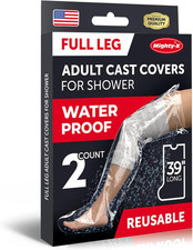 100 Waterproof Cast Covers for Shower Leg - Tight Seal - 2Pk Reusable Adult Ful