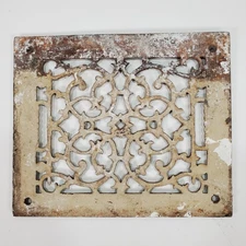 Antique Ornate Victorian Cast Iron Heater Grate Register Architectural Salvage