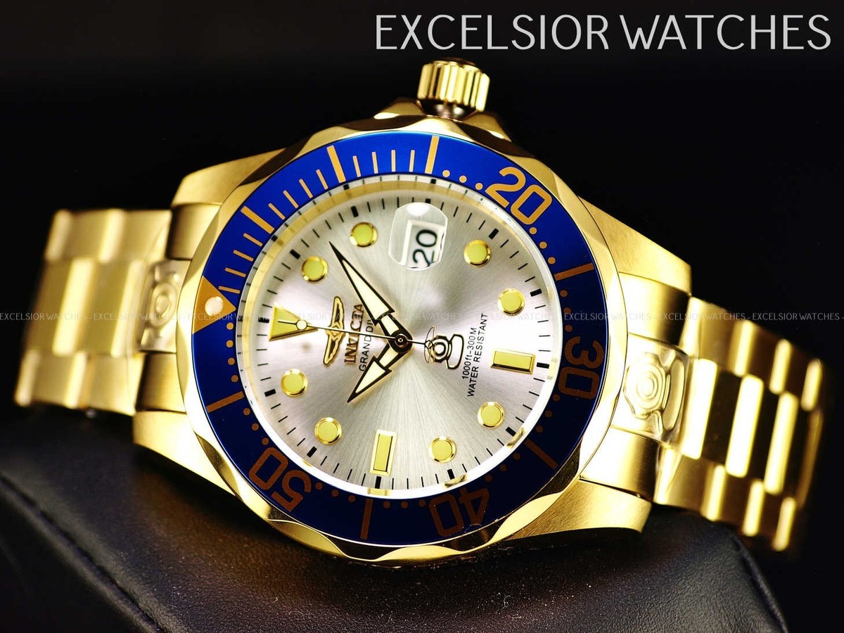 New Invicta Grand Diver NH35A Automatic Men's 47mm Gold Plated SS