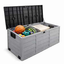 Large 290L Garden Storage Outdoor Box Plastic Utility Chest Unit Box Waterproof