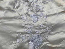 Antique Chinese Silk Robe Floral Kimono Hand Embroidery Silky Night Dress Robe