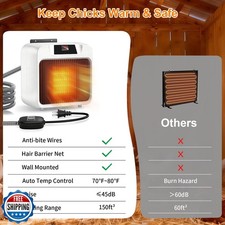 Ladate Chicken Coop Heater With Smart Thermostat, 600W/300W Safe Heating for ...