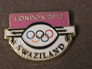2012 London Olympic NOC Team Pin Swaziland Pink