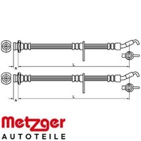 2X Bremsschlauch Metzger 4110490 2 BremsschläUche Rechts Links Vorne
