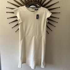 Express ruffle hem dress off-white size M NWT