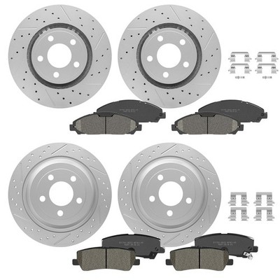 Front Rear Brake Rotors & Ceramic Pads Kit for Mustang 2015-2020 12.6in 320mm