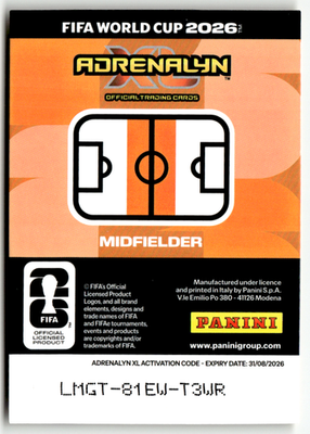 Panini World Cup Adrenalyn 2026 James Rodriguez Premium Gold