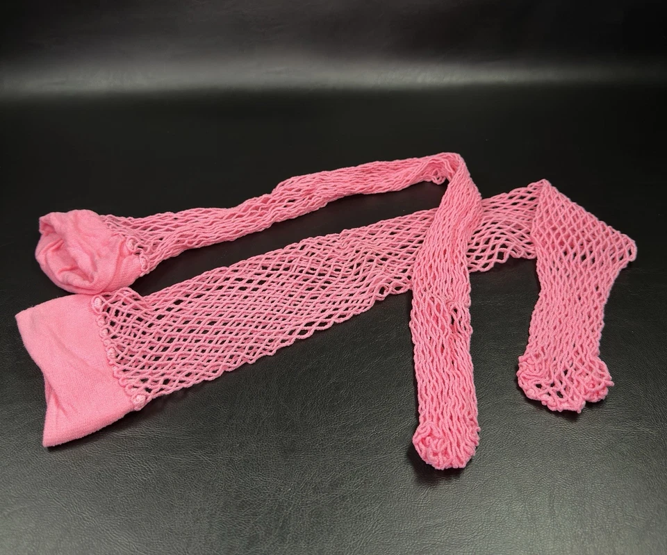 Medias industriales hasta el muslo de red rosa disfraz de Halloween festival baile Foto 2 de 4