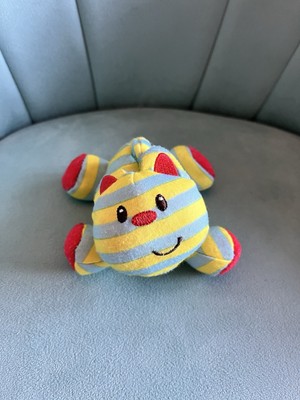 ELC BLOSSOM FARM GESTREIFT KATZE KÄTZCHEN WEICH KUSCHELIG quietscht 5'' SPIELZEUG grün & blau