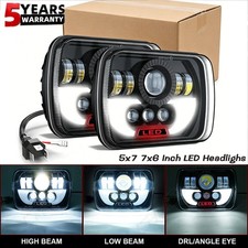 2x 7x6 5x7" LED headlight DRL Hi/Lo Beam Fit International Harvester 9400i 9200