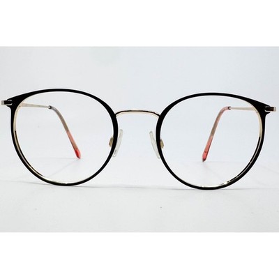 Mexx Eyeglasses Frames Women Black Gold Round Mod 5946 100 47-19-135